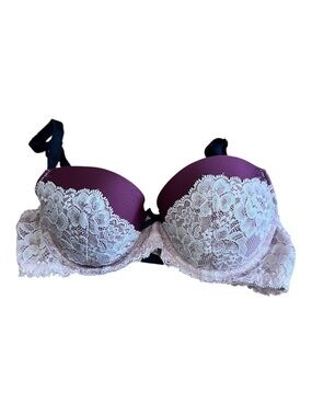 Victoria's Secret Plum & Pink Dream Angels Lined Demi Buste Double size 32C